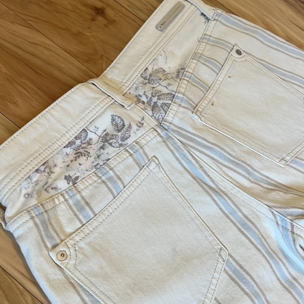 Anthropologie Pilcro High Rise Striped Slim Boyfriend Denim Shorts Size 26 - Picture 10 of 14